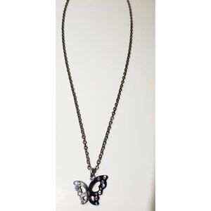 Indie Designs Black Stylish Vintage Inspired Butterfly Butterfly Charm Necklace